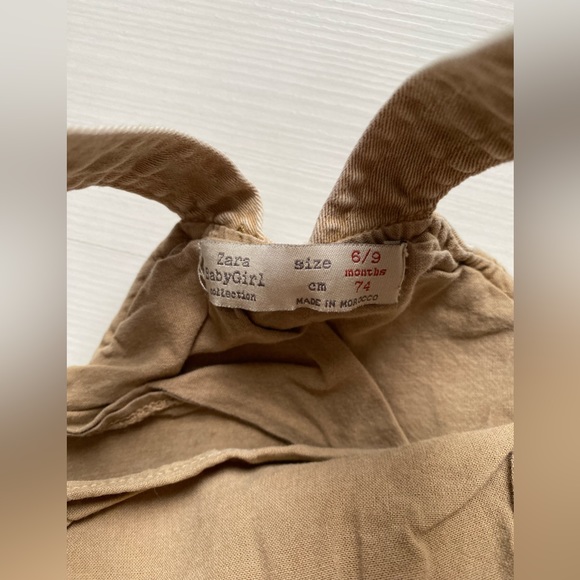 Zara Baby girl khaki Pinafore size 6-9 months - Picture 3 of 4